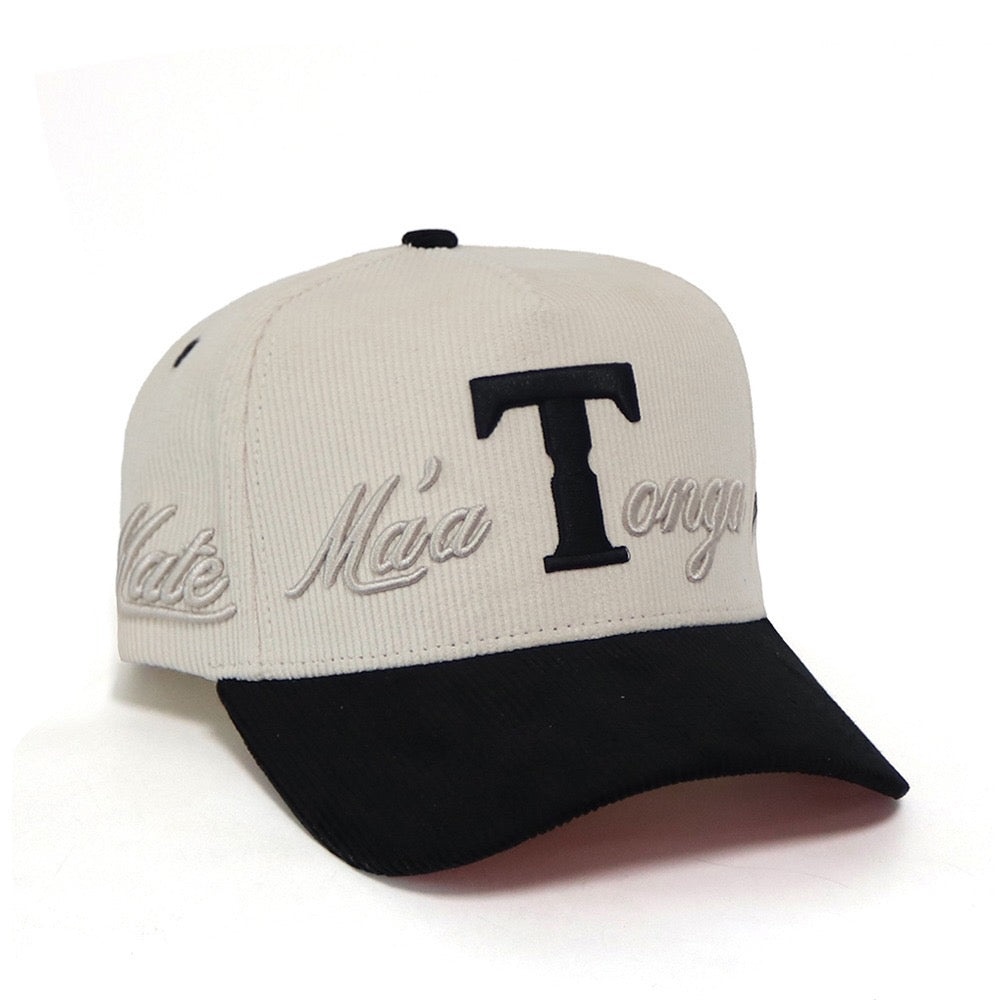 Cream and Black Corduroy Mate Ma’a Tonga hat